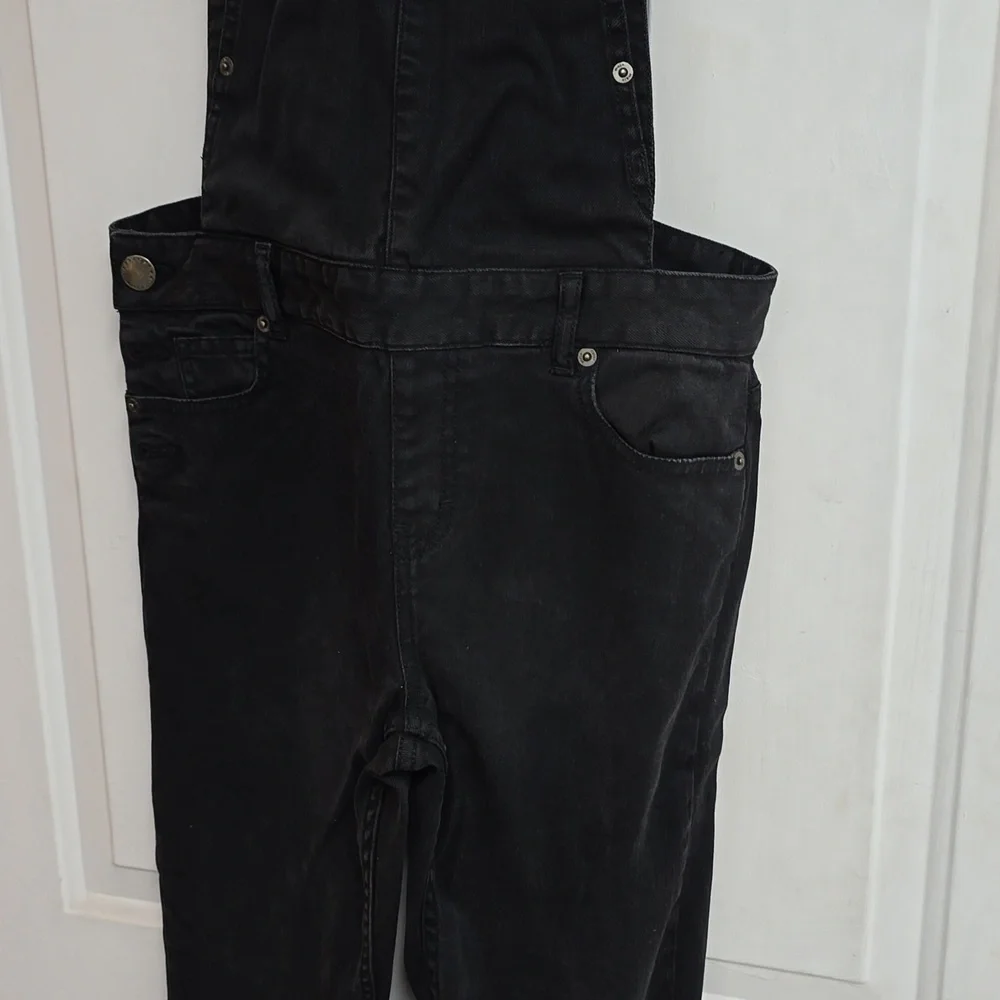 Maje Pila Stretch Denim Overalls Black